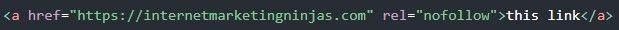 nofollow link on our example
